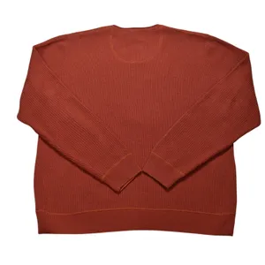 Islander Womens Terracotta Orange 100% Cotton Ribbed V-Neck Sweater Size M thumbnail 3