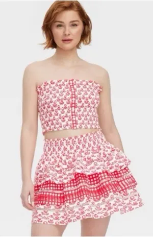 Roller Rabbit x Target Women's Floral Smocked Peplum Tank Top and skirt thumbnail 1