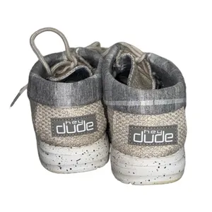 Hey Dude Britt Shoes Womens 7 Beige Plaid Slip On Comfort Loafers‎ Casual thumbnail 6
