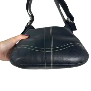 Coach 10938 Y2K Black Leather Shoulder Crossbody Convertible Bag Handbag Purse thumbnail 5
