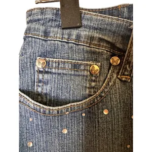 Jeans D. Blue Jewel Studded Stretch Denim Jean Shorts Women Sz S thumbnail 6