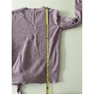 Anthropologie Moth Women’s Sweater Small Lilac Knit Tie Front V Neck Pullover thumbnail 10