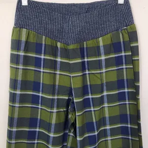 WeWoreWhat Green and Navy Plaid Pant NWT Size Small Low Rise Plaid Knit Pants thumbnail 3