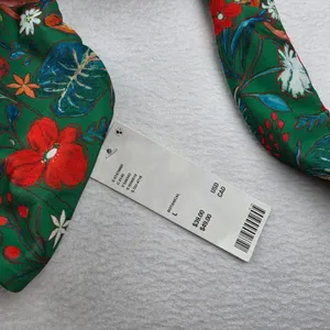 Out From Under Urban Outfitters NWT Green Botanical Floral Halter Crop Top Large thumbnail 4