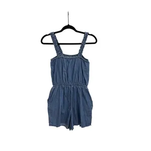 Express Blue Denim Romper One Piece Sleeveless Lightweight Size XS thumbnail 2