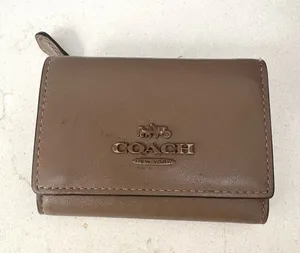 Coach Leather Wallet Classic Style Light Brown thumbnail 1