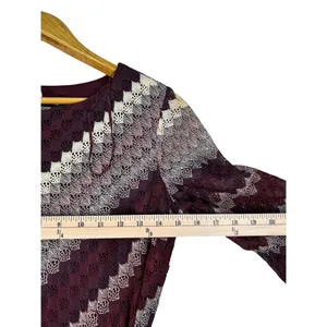 Studio One Women’s 6P Burgundy Lace Fit & Flare Belted Dress Petite thumbnail 4