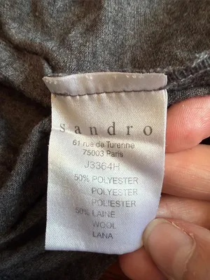 Sandro Gray Gathered Skater Skirt size 1 thumbnail 6