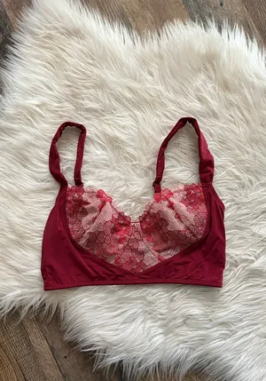 Free People Intimately Burgundy Love Story Soft Wire Free Bralette Size Small thumbnail 2