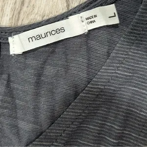 Maurices Gray Sleeveless Criss-Cross Back Shirt Crochet Detail Tank Top Size L thumbnail 2