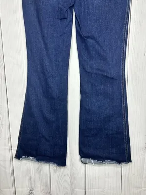 Spanx Flared Denim Jeans Raw Edge Hem Rise Sz XL (34x30) 20327R thumbnail 7