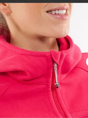 Rare Lululemon Scuba Hoodie Bon Bon logo $138 casual activewear workout zip fall thumbnail 3