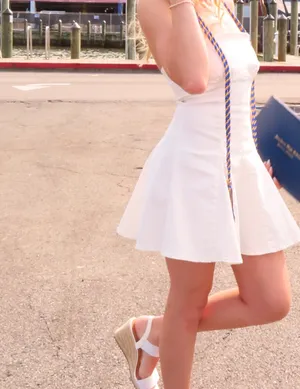 Mini Jean Dress Urban Outfitters White thumbnail 2