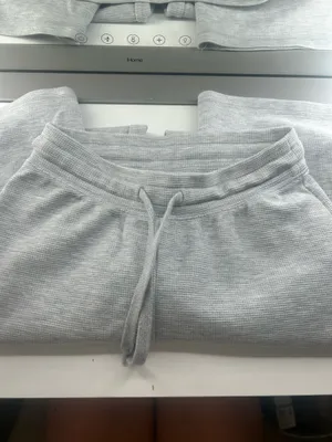 Aritzia Waffle Knit TNA Sweatpants Grey thumbnail 3