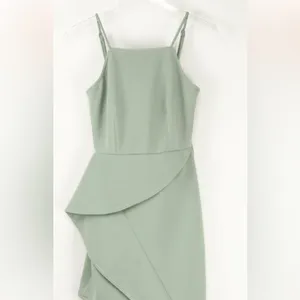 Elliatt Affogato Dress Sage Green Asymmetric Mini Dress‎ Size M thumbnail 2
