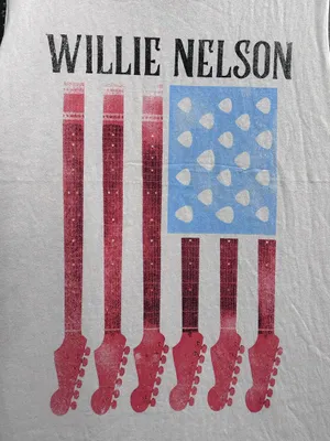 Zion Rootswear Willie Nelson American Flag Guitar Tank Shirt thumbnail 4