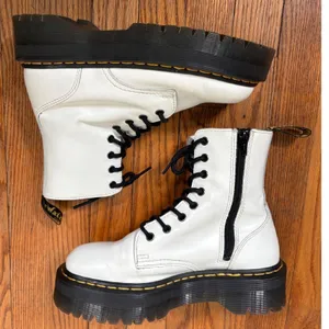 Dr. Martens‎ Jadon Platform Boots Polished Smooth Leather White Women's size 8 thumbnail 4