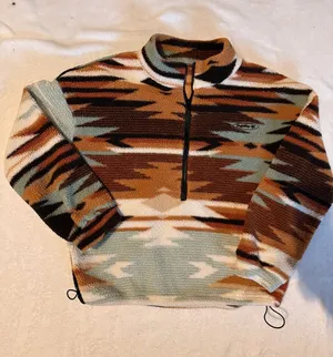Fulfilling Life Southwestern Aztec Sherpa 1/4 Zip Fleece Pullover Women’s size S thumbnail 1