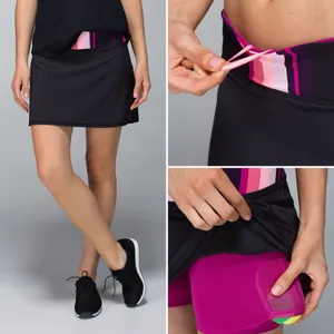 Lululemon Run: Pace Setter Skirt (Tall) in Black / Assorted Stripe Bleached Cora thumbnail 4