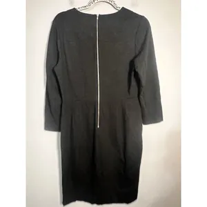 J.Crew Womens Zip Ponte Dress Charcoal Gray Three-Quarter‎ Sleeve Sheath Size 6 thumbnail 5