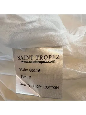 Saint Tropez White Cotton Boho Maxi Dress Lace Trim Strappy Lined Size M thumbnail 5
