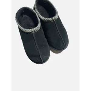 UGG Tasman Slippers Women 6 Black‎ Suede Embroidered Braid Slip On Comfort Cozy thumbnail 3