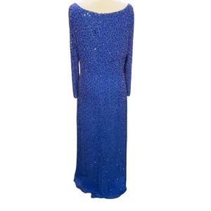 Mon Cheri Vintage Embellished Evening Gown Blue Size 12 Formal Dress‎ Wedding thumbnail 6