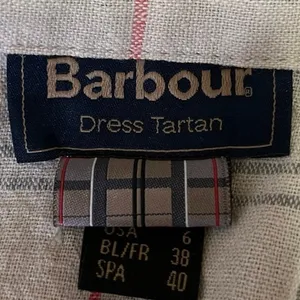 Barbour Linen Cream Plaid Checketed Short Sleeve Tartan Mini Shirt Dress Size 6 thumbnail 3