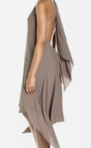 BCBG MAXAZRIA Spanish Moss Halter Asymettrical Open Back Chiffon Dress (NWT) thumbnail 2