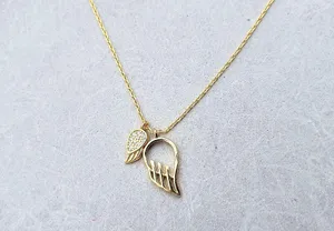 925 Sterling Silver 18k Gold Plated Necklace Double Pendant Dainty Minimalist thumbnail 1