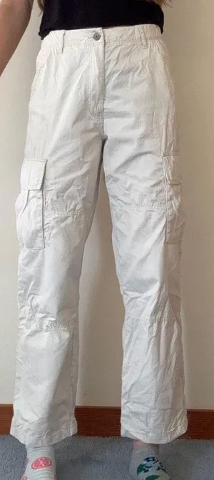 H&M white cargo pants thumbnail 1
