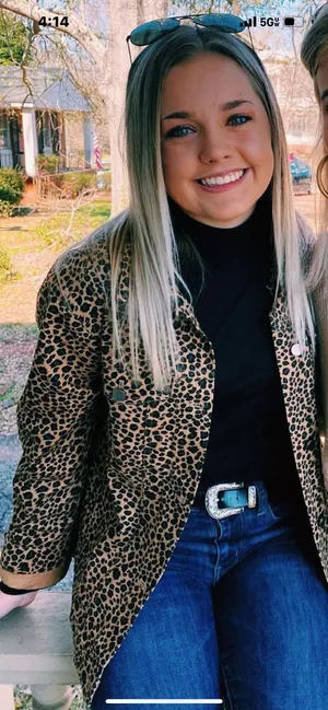 These Three Boutique Denim Cheetah Jacket thumbnail 1