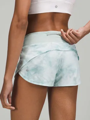 Lululemon Speed Up Low Rise Shorts 2.5 Size 6 Diamond Dye‎ Silver Blue thumbnail 2