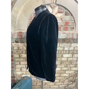 cardigan velour velvet black vintage thumbnail 5