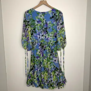 Taylor Floral Chiffon Mini Dress Enchanted Bloom Floral Womens Size 6 thumbnail 3