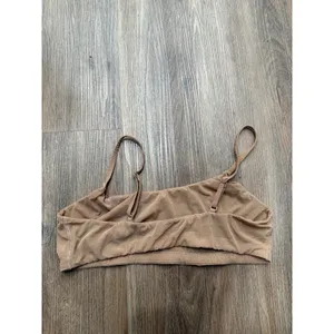 Skims Summer Mesh Bralette Tan Nude Sheer Scoop Neck Adjustable Straps XL thumbnail 3