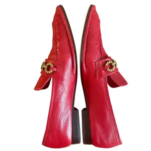 Tory Burch Perrine Loafers Tory Red Leather Square Toe Flats Size 7 thumbnail 5