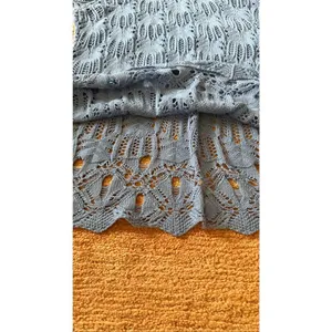 Nouveaux Blue Open Knit Lace Sweater Size L Bell Sleeve Cotton Boho thumbnail 6