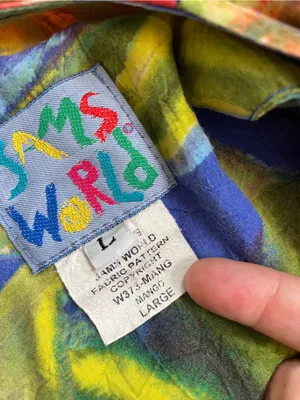 Jams World Mango Print Rayon Shift Dress Made in Hawaii‎ Sz L 🧡🎀 thumbnail 11