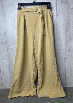 American Eagle Women Linen Blend Paperbag Wide Leg Lined Belted Pants Women S thumbnail 1