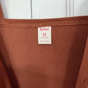 Romwe Rust Brown Corduroy Front Zip-Up Mini Overall Dress thumbnail 8