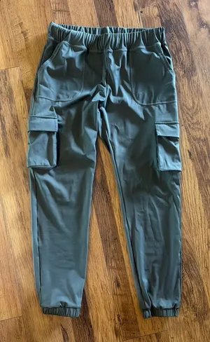 ZYIA Olive Green Cargo Jogger Pants thumbnail 1