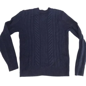 J. Crew Navy Blue Cable Knit Fisherman Sweater 100% Wool Womens Size XXS‎ thumbnail 5