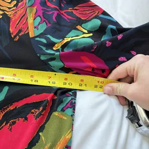 Floral Dress Flutter Sleeve Womens XL Eclectic Abstract‎ Maximalist Dairy Whimsy thumbnail 4