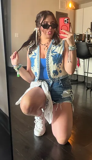 floral vest Blue Size L thumbnail 1