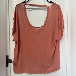 Free People We the Free All Mine orange lightweight short sleeve top size small thumbnail 2