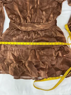 Lulus Ideal Behavior Metallic Tiered Mini Dress thumbnail 9