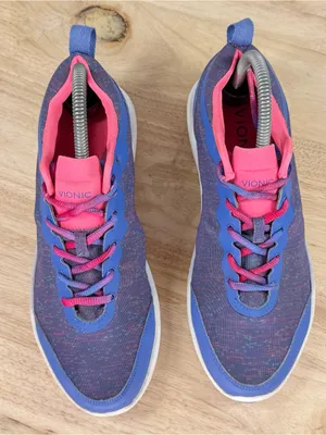 Vionic Agile Fyn Mesh Lace Up Low Top Sneakers Blue Pink Space Dye Size 8 335FYN thumbnail 4