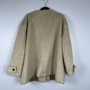 ASOS Women's Oversized‎ Duffle Coat Cream Sz L thumbnail 7