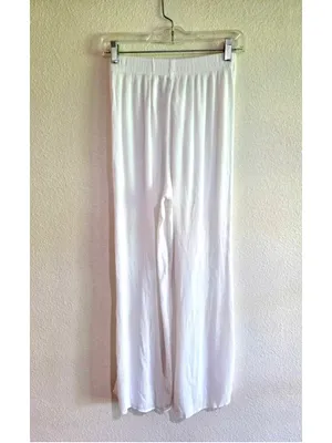 Kona Sol Women’s Crinkle Gauze Wrap Tie Front Beach Cover-Up Pants White S W-235 thumbnail 2